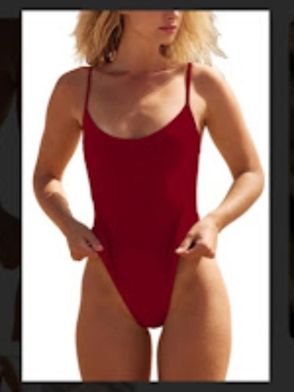 KRLAGAPAS Women’s Burgundy Red One Piece Swimsuit - Size Medium
